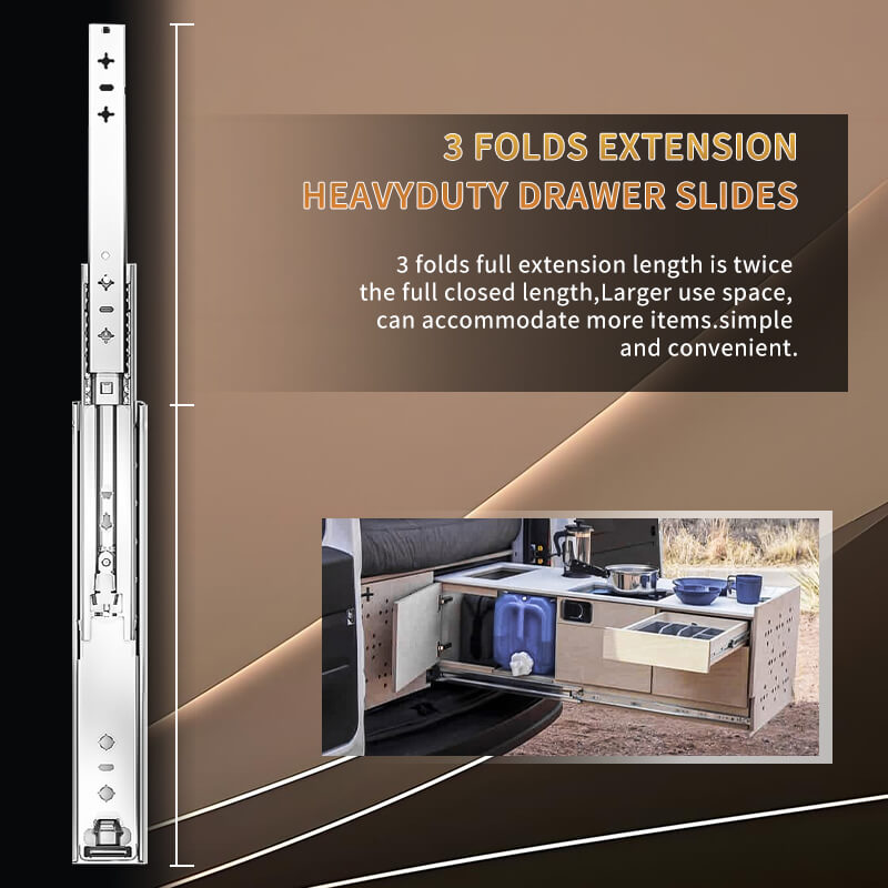 3 FOLDS EXTENSIONHEAVYDUTY DRAWER SLIDES